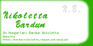 nikoletta bardun business card